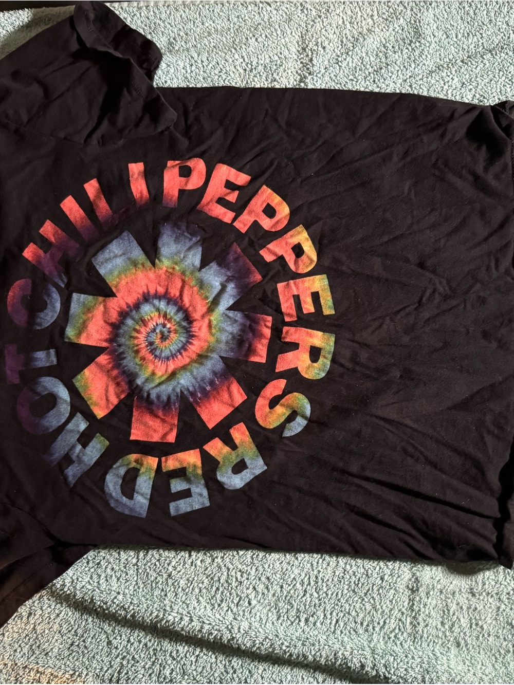 Red Hot Chili Peppers Black Tie-Dye Logo Short Sleeve Tee